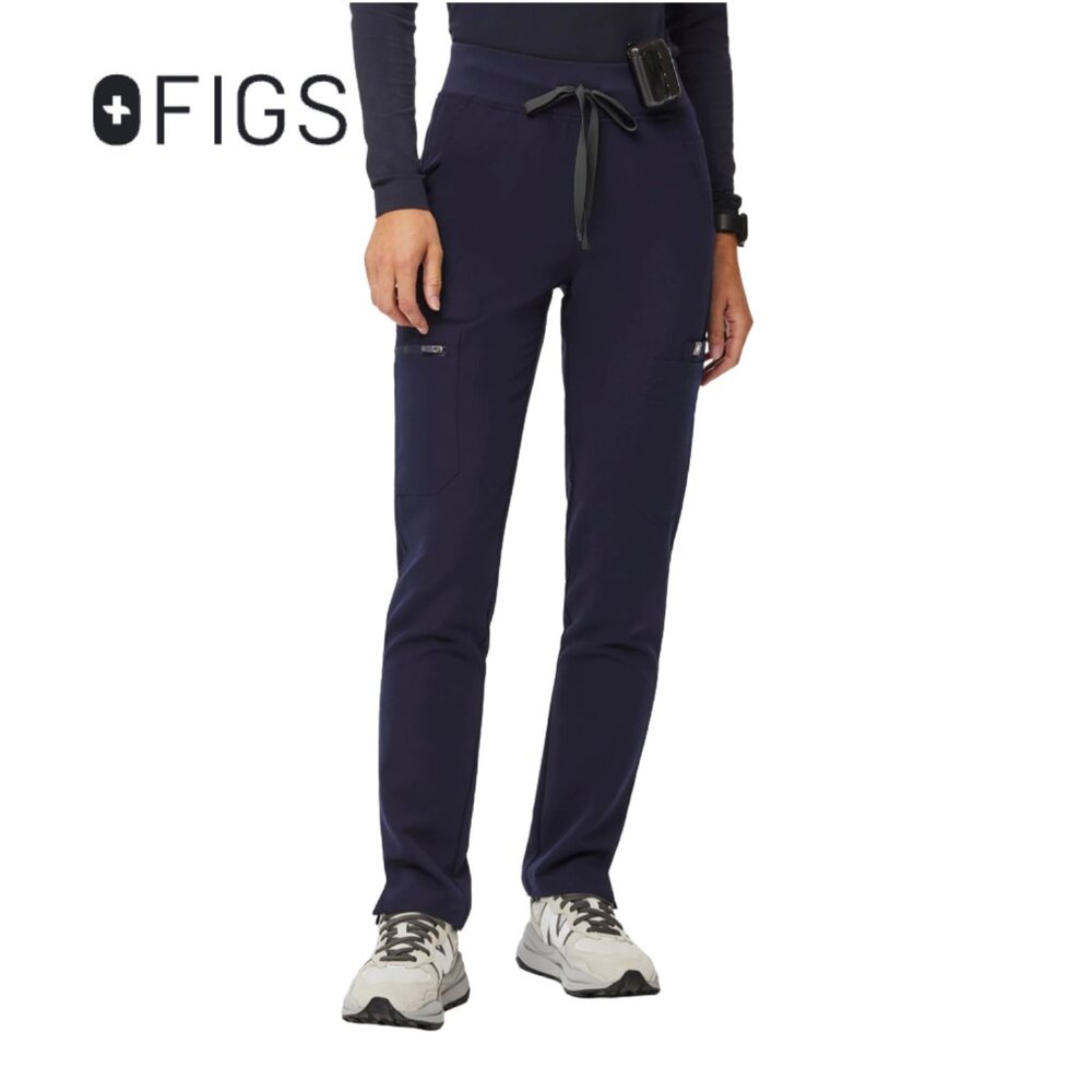 Figs High Waisted Yola Skinny Scrub Pants | Women's Small | Navy